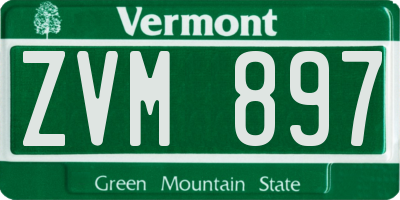 VT license plate ZVM897