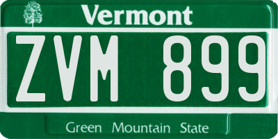 VT license plate ZVM899