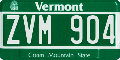 VT license plate ZVM904