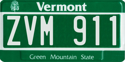 VT license plate ZVM911