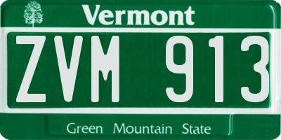 VT license plate ZVM913