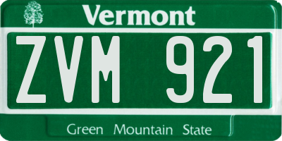 VT license plate ZVM921