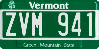 VT license plate ZVM941
