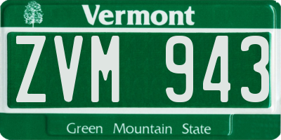 VT license plate ZVM943