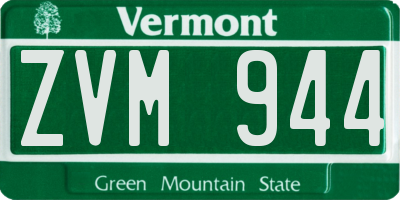 VT license plate ZVM944