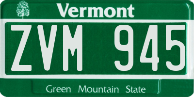VT license plate ZVM945