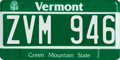 VT license plate ZVM946