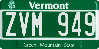 VT license plate ZVM949