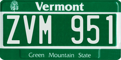 VT license plate ZVM951