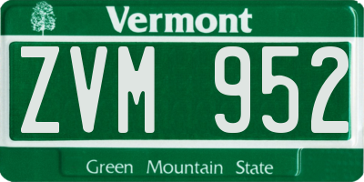 VT license plate ZVM952