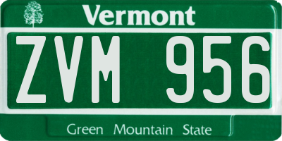 VT license plate ZVM956