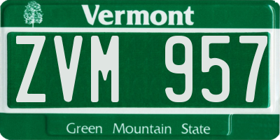 VT license plate ZVM957