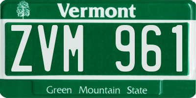 VT license plate ZVM961
