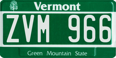 VT license plate ZVM966