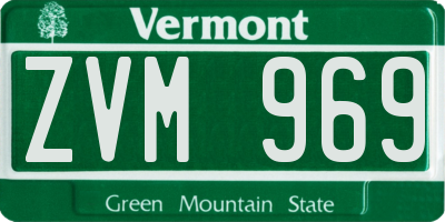 VT license plate ZVM969