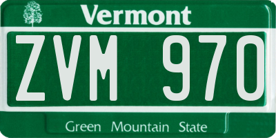VT license plate ZVM970