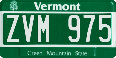 VT license plate ZVM975