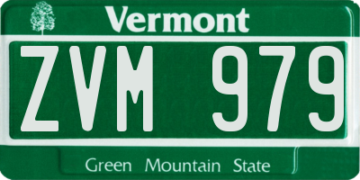 VT license plate ZVM979