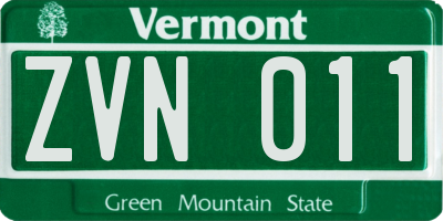 VT license plate ZVN011