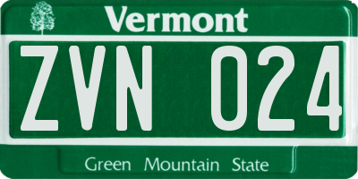 VT license plate ZVN024