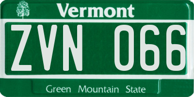 VT license plate ZVN066
