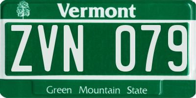 VT license plate ZVN079