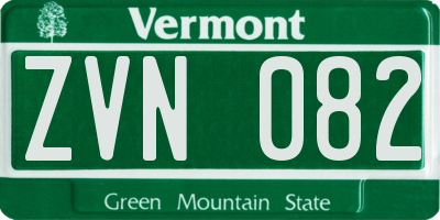 VT license plate ZVN082