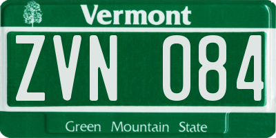 VT license plate ZVN084
