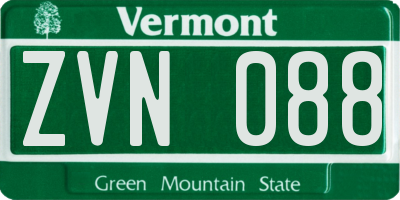 VT license plate ZVN088