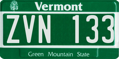 VT license plate ZVN133