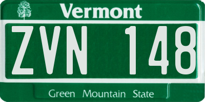 VT license plate ZVN148
