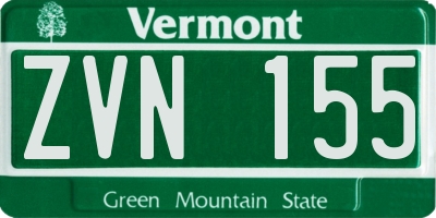 VT license plate ZVN155