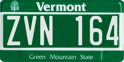 VT license plate ZVN164