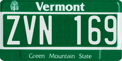 VT license plate ZVN169