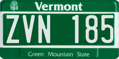 VT license plate ZVN185