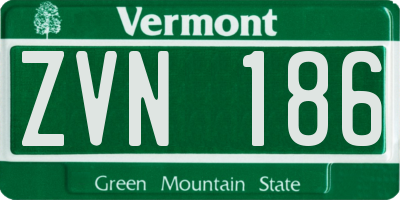 VT license plate ZVN186