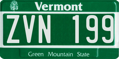VT license plate ZVN199