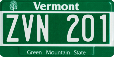 VT license plate ZVN201