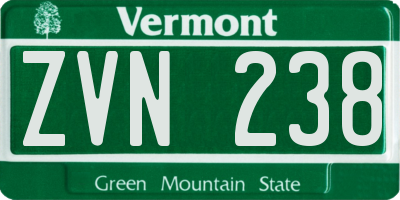 VT license plate ZVN238