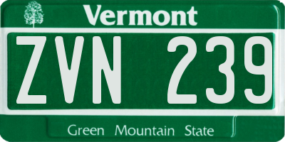 VT license plate ZVN239