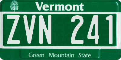 VT license plate ZVN241