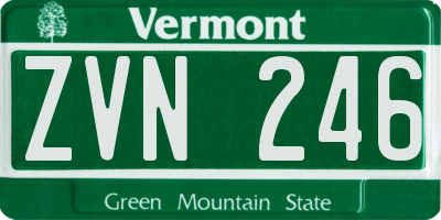 VT license plate ZVN246