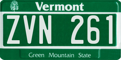 VT license plate ZVN261
