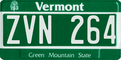 VT license plate ZVN264