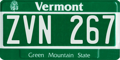 VT license plate ZVN267