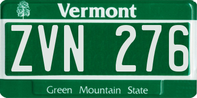 VT license plate ZVN276