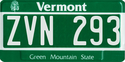 VT license plate ZVN293
