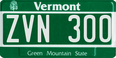 VT license plate ZVN300