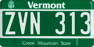 VT license plate ZVN313