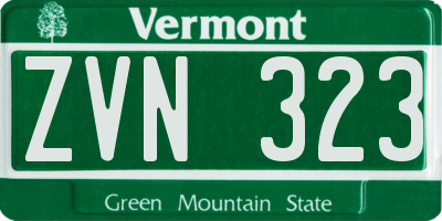 VT license plate ZVN323